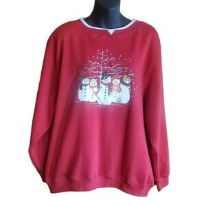 Vintage Holiday Sweatshirt SIZE IX Ugly Christmas Sweater Snowman